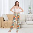 thumbnail image 6 of FORMRS Women's Pajama Pants with Pockets Soft Comfy Loungewear Sleep Bottom, Sizes S-2XL, Orange Japanese Flowers Pattern, 6 of 8