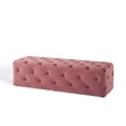 thumbnail image 1 of Tufted Accent Chair Bench, Velvet, Pink, Modern Contemporary Urban Design, Living Lounge Room Hotel Lobby Hospitality, 1 of 9
