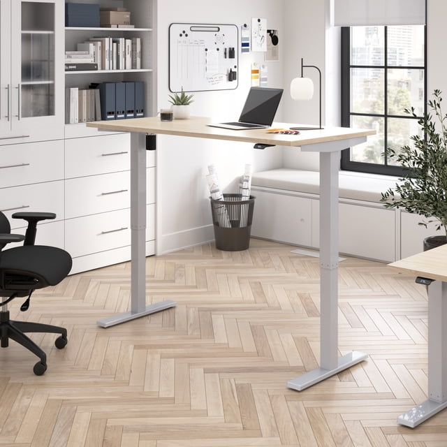 Bureau Debout Réglable Move 40 Series 60W en Orme Naturel - Bois d'Ingénierie
