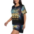 thumbnail image 2 of Lsque 2025 New Year 5 Women's Short-Sleeved Pajama Set - 2 Piece Soft and Lightweight Sleepwear Set-X-Large, 2 of 9