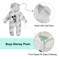 thumbnail image 4 of Disney Clothes Baby Boys Pram One-Piece – Mickey Mouse Soft Hooded Cozy Outfit Grey 6/9M, 4 of 5