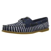 Sperry Women's Authentic Original Boat Shoe, Indigo Stripe, 5 M