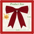 thumbnail image 3 of Yexmas 24pcs Burgundy Velvet Christmas Bows, Xmas Ribbon Bows Ornaments for Christmas Tree, Gift Wrapping,Crafts,Party, Wreath Garland Holiday Decor, 3 of 7