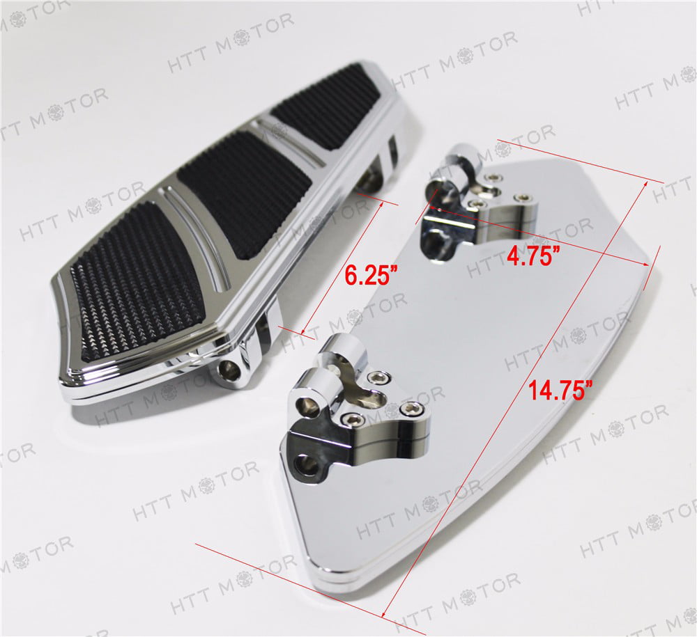 HTTMT Groove Rider Front FootBoard Floorboard Fit Harley Touring Softail 84-15 Chrome