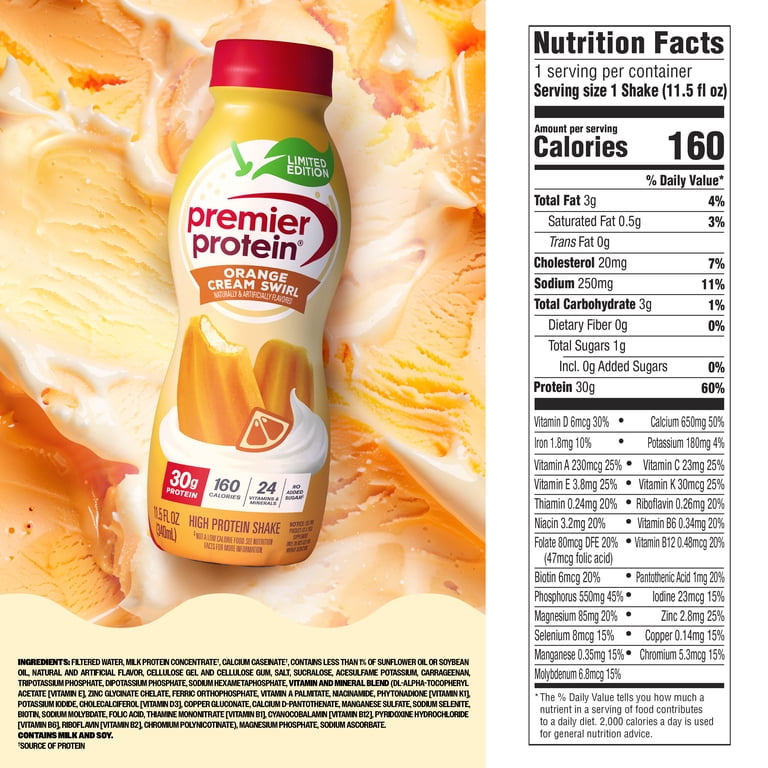 Premier Protein Shake, Orange Cream Swirl, 30g Protein, 11.5 fl oz