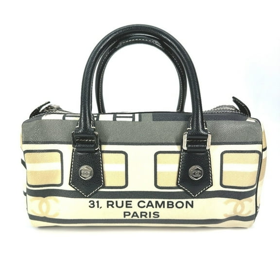 Pre-Owned CHANEL Central Station Handbag, Mini Boston Bag, Women's, Black (Good)