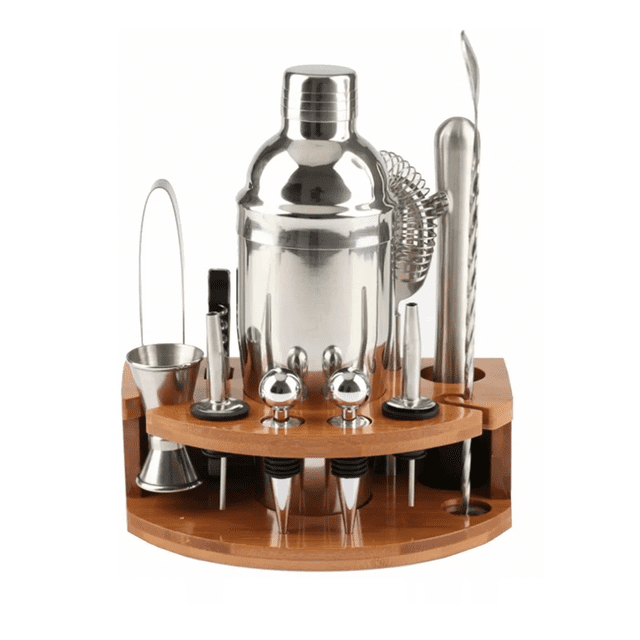 Juego de Coctelera Malubero de 750 ml y Utensilios de Bar Con charola