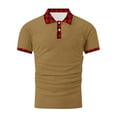 thumbnail image 5 of WAVSUF Lapel polo Shirt for Mens Soft Pique Polos Button T-Shirt Coffee Size 2XL, 5 of 5