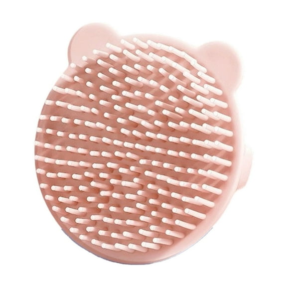 RUISINERY Soft Silicone Baby Hairbrush with Gentle Bristles for Infant Scalp Massage and Bath Time Comfort Lovely Bear Design