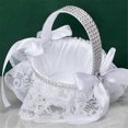 thumbnail image 2 of 2Pcs White Flower Girls Basket Wedding Basket for Flower Bride/Kids,A, 2 of 5