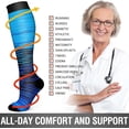 thumbnail image 5 of 6 Pairs Compression Socks, 20-30 mmHg Knee High Compression Socks, Nylon Unisex Compreeion Sport Sock for Running, Nursing, Athletic Hiking(S/M), Combination B, 5 of 6