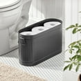 thumbnail image 2 of mDesign Decorative Metal Toilet Paper Stand with Storage for 6 Rolls  - Black, 2 of 7