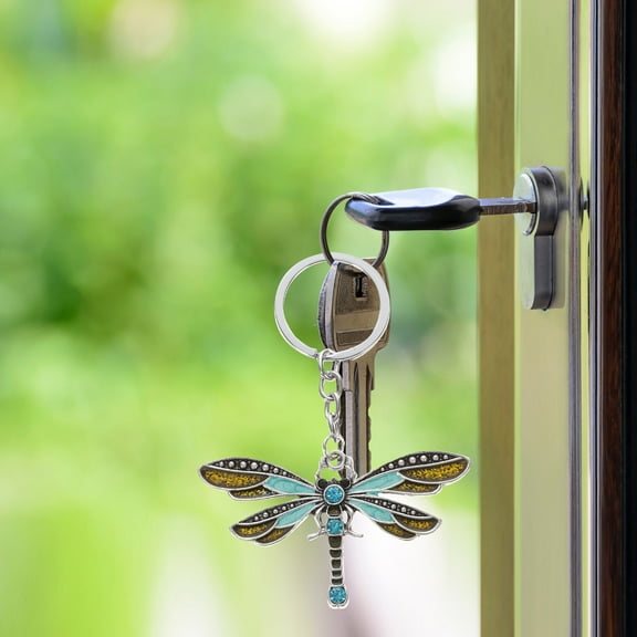 LEORX Key Chain Dragonfly Keychains Women Cute Design Green 1Set for Gift