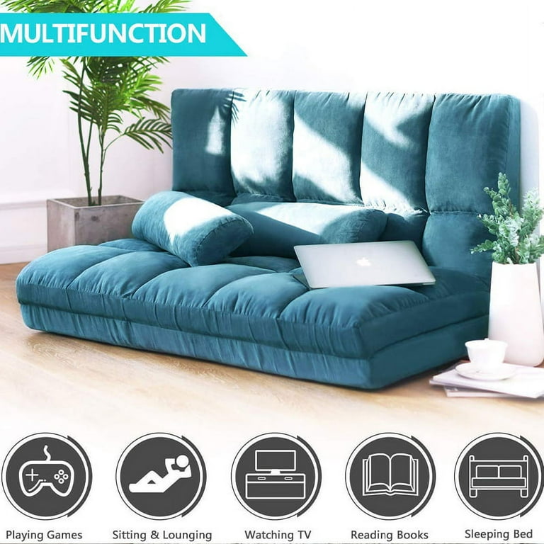 Auchen floor sofa folding floor sofa bed floor chair double chaise lounge sofa chair floor couch with two pillows online