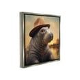 thumbnail image 4 of Stupell Industries Tropical Manatee at Sunset Animals & Insects Painting Gray Floater Framed Canvas Art Print Wall Art, 18 x 18, 4 of 10