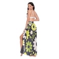 thumbnail image 3 of FORMRS Womens Long Sarong Beach Wrap Semi-Sheer Bikini Skirt Bathing Swimsuit Cover Up, Green Flower Pattern, 3 of 7