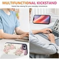 thumbnail image 4 of Dteck for iPhone 16e Wallet Case with Card Holder, RFID Blocking Credit Slots Kickstand Shockproof Flip Folio Leather Cover with Trendy Floral Design for Women Girls,Rose Flower, 4 of 6