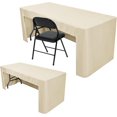 thumbnail image 1 of Nasitos 2 Pack Folding Table Cover with Open Back Corners Washable Rectangular Table Cover for Exhibition Party Wedding Banquet Buffet Jewelry Exhibition Craft Fairs, 1 of 7