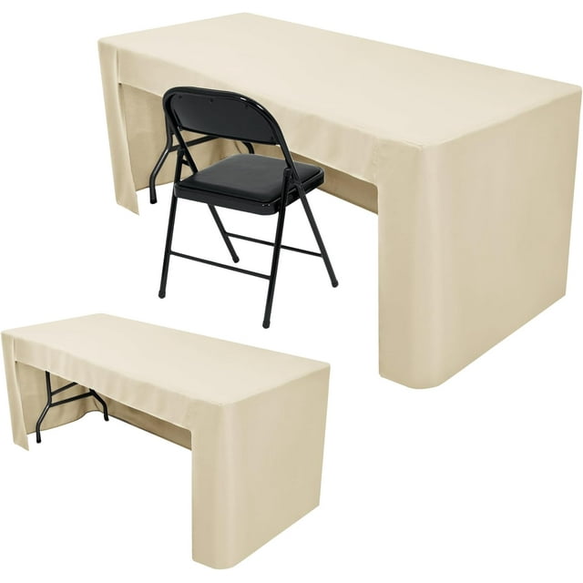 Nasitos 2 Pack Folding Table Cover with Open Back Corners Washable Rectangular Table Cover for Exhibition Party Wedding Banquet Buffet Jewelry Exhibition Craft Fairs