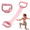 Pink, variant on 6 Tubes Adjustable Resistance Band Pull Rope, Cute Bear Handle Back Stretcher, Multi-Level Workout Elastic Exercise Band for Shoulder Back Training