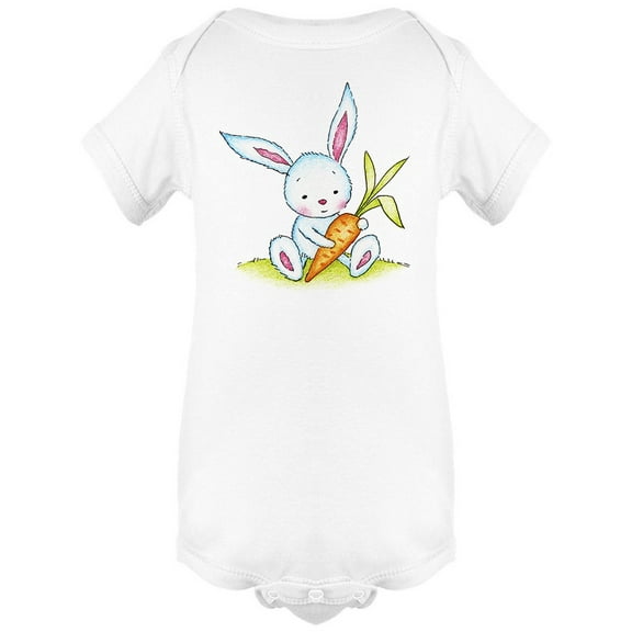 Cute Bunny With Big Carrot Bodysuit Infant -Image by Shutterstock, 6 Months