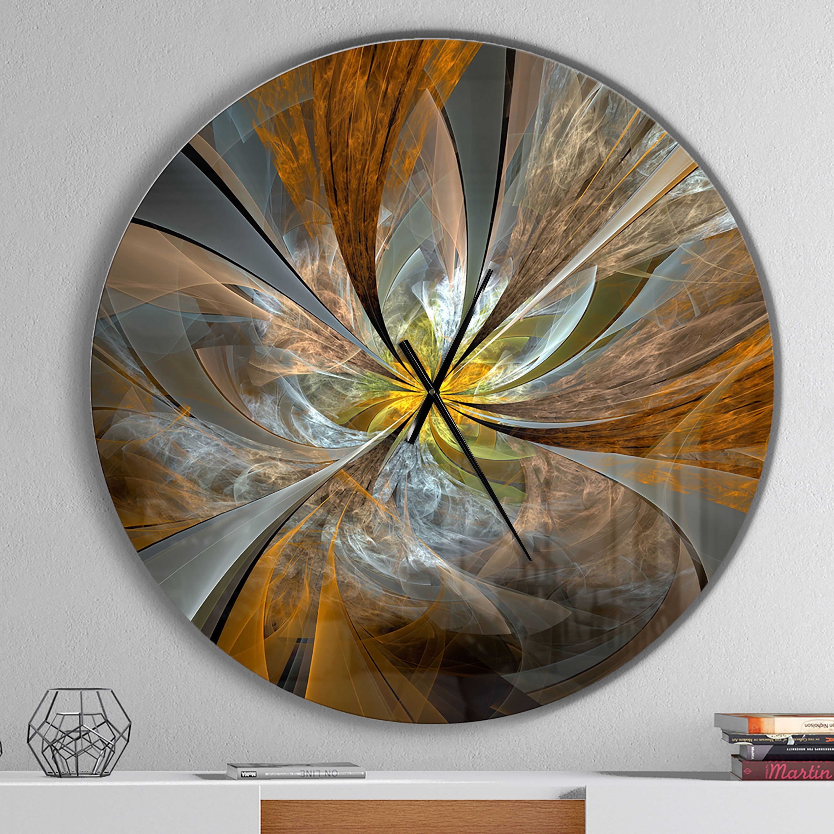 DESIGN ART Designart ‘Symmetrical Yellow Fractal Flower’ Oversized