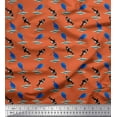 thumbnail image 1 of Soimoi Polyester Crepe Fabric Waves,Whale & Dolphin Ocean Print Fabric by The Yard 42 Inch Wide, 1 of 1