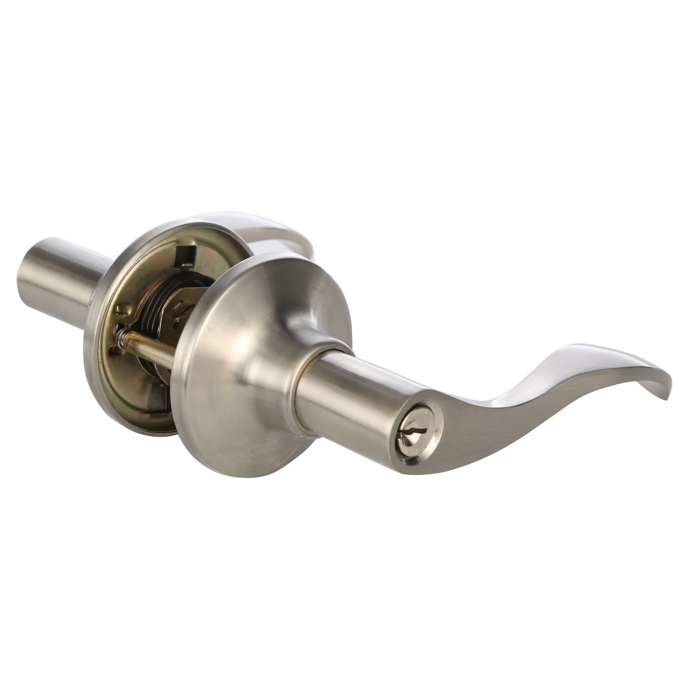 Constructor Prelude Privacy Door Handle – Satin Nickel, No Key Lever Lockset