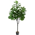 thumbnail image 2 of Artificial Fiddle Leaf Fig Tree 6FT(72in) Tall Faux Silk Ficus Trees for Home Office Living Room Decor Indoor Fake Potted Tree with Natural Dry Grass and Lifelike Ficus Leaf, 2 of 8