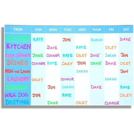 Weekly Schedule Chart - Weekly Chore Chart