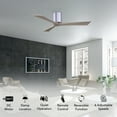 thumbnail image 2 of Matthews Fan Company IR3H-BN-GA-52 Irene 52" Brushed Nickel Hugger Ceiling Fan with 3 Gray Ash Blades, Remote and Wall Control, Indoor/Outdoor Damp Rated, 2 of 6