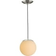 thumbnail image 5 of Atwell Collection Brushed Nickel and Opal Glass Globe Small Hanging Pendant Light, 5 of 9