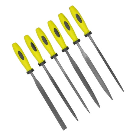 

Needle Files TPR Handle Small File Set Round Flat Fast Filing 6Pcs Fine Processing For Woodworking Polishing Deburring SIL-1113 SIL-1114 SIL-1115