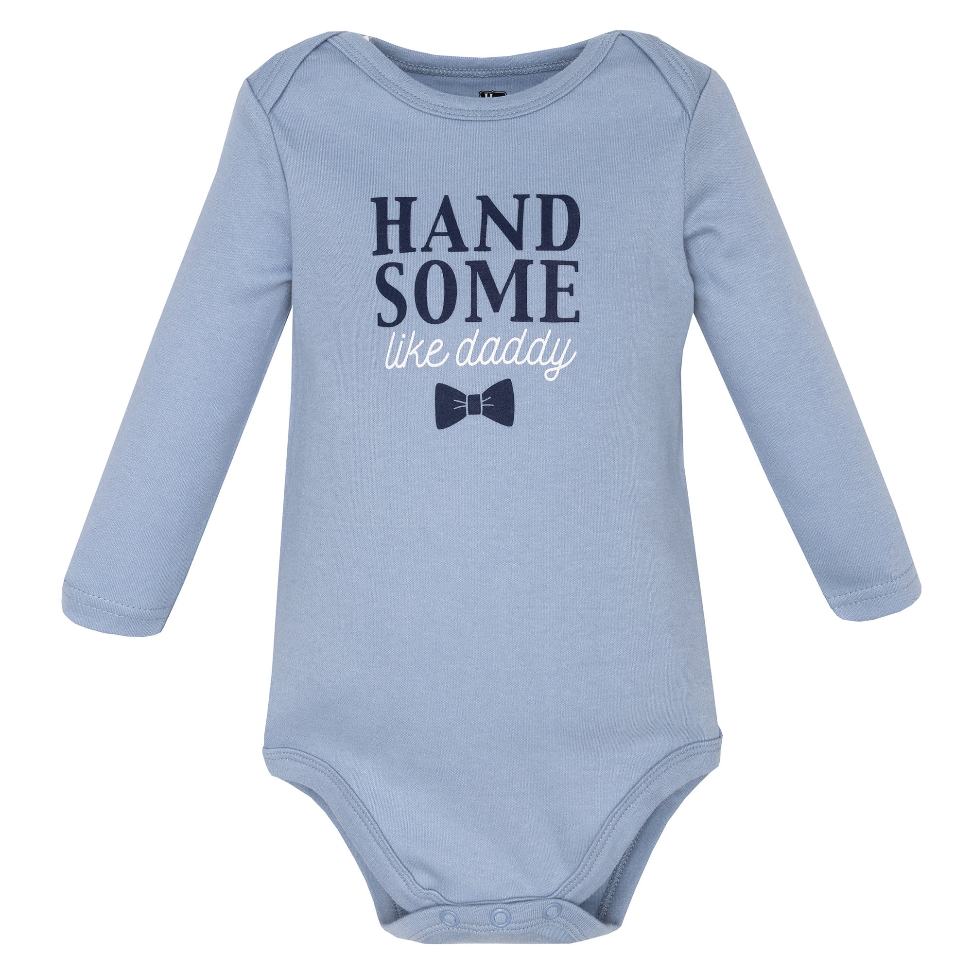 Hudson Baby Infant Boys Cotton Long-Sleeve Bodysuits 5-Pack, Handsome Like Daddy, 0-3 Months