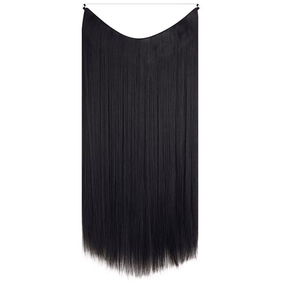 SHCKE Invisible Hair Extensions 22 Inch Invisible Wire Hair Extension Straight Hair Extensions Synthetic Hairpieces for Women