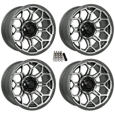 GTW Bravo 14" Golf Cart Wheels/Rims Machined Yamaha