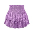 thumbnail image 3 of Women Dress Womens Purple Sequin Skirt Sequins Glitter Mini Skirt Skirt Women, 3 of 3
