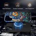 thumbnail image 3 of Magnetic Phone Case for iPhone 16 Pro, Compatible with MagSafe, Durable 2 Layers Full Covered Shockproof Protective Cover-Stained Glass Moon Floral, 3 of 5