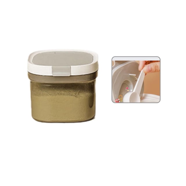 TQEHS Contenedor de leche en polvo, tarro de almacenamiento, latas selladas, organizador de almacenamiento de alimentos para cocina y E0O6