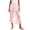 Pink, variant on Women's Lace Trim Sheer Mesh Capri Pants Elastic Waist Drawstring Beach Cover-Up Pants for Summer Vacation & Casual Wear