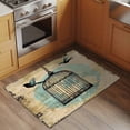 thumbnail image 2 of 2x3 Ft Entryway Area Rug, Teal Vintage Birds Kitchen Rug Runner Washable Floor Mat, Retro Birdcage Watercolor Non Slip Indoor Door Mat Throw Carpet for Bathroom Living Room Bedroom, 2 of 8