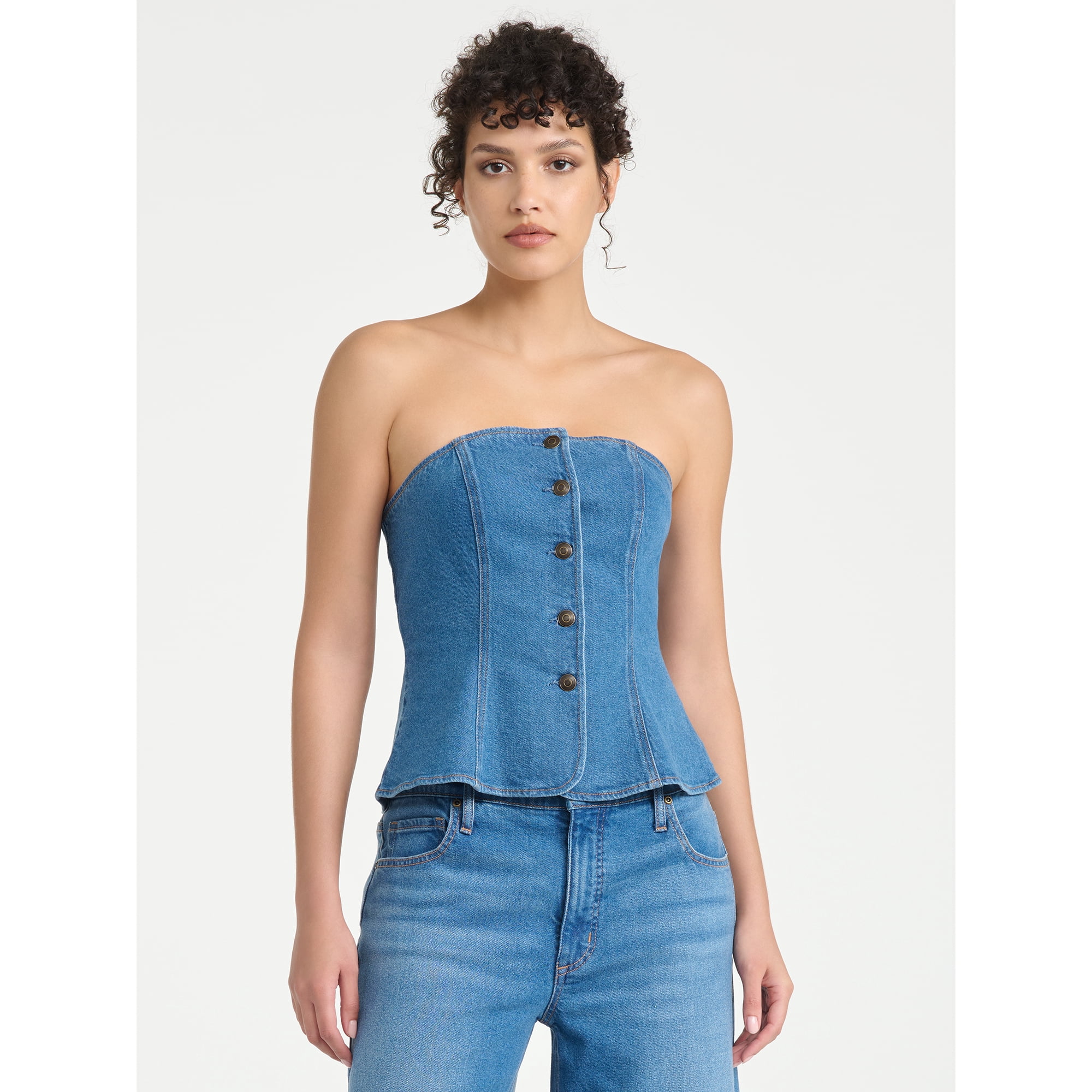 Sofia Vergara Women's Buttoned Tube Top, Sizes XS-XXL