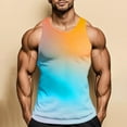 thumbnail image 5 of FRSASU Men's fitness sports Casual Raglan Sleeves Tank Tops Sleeveless Crew Neck T Shirts slim fit gradient color vest, 5 of 7