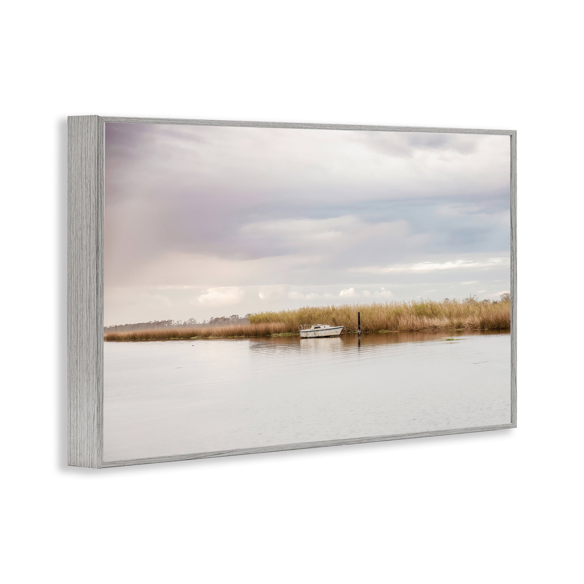 Stupell Industries Magical Mooring Landscape Gray Framed Giclee Art, design by Christy Berry