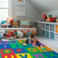 thumbnail image 6 of Hey! Play!  Kids 26-Piece Interlocking Non-Toxic Foam Puzzle Play Mat with Alphabet and Numbers Learning Toy Multicolor, 6 of 6