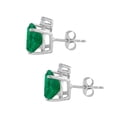 thumbnail image 4 of Mauli Jewels Ear Rings for Women 1 Carat 5MM Round Shape Gemstone and Diamond Earrings Carat 14K White Gold 4-Prong, 4 of 5
