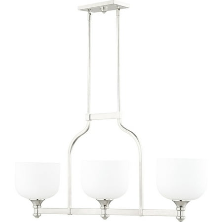 

Island Lighting 3 Light With Polished Nickel Finish Medium Base Bulbs 8 inch 300 Watts