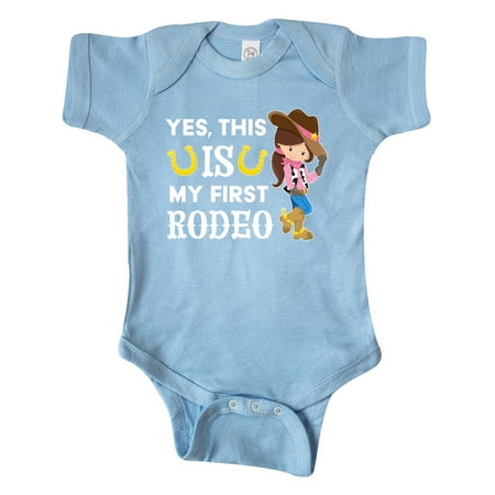 

Inktastic Yes this IS my First Rodeo- cowgirl in hat and boots Gift Baby Girl Bodysuit