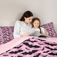 thumbnail image 4 of Homewish Coquette Pink Bat Camo Twin Comforter Sets for Girls, Sugar Halloween Style Bedding Set, Pink Reversible, 2pcs, 1 Comforter and 1 Pillowcase, 4 of 6