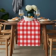 thumbnail image 2 of Red Table Runner - 90 Inch Long, Kitchen Dining Table Runner Dresser Scarves, Country French Rustic Buffalo Plaid Modern Art Farmhouse Decor for Coffee Tables Wedding Party Banquet, 2 of 8